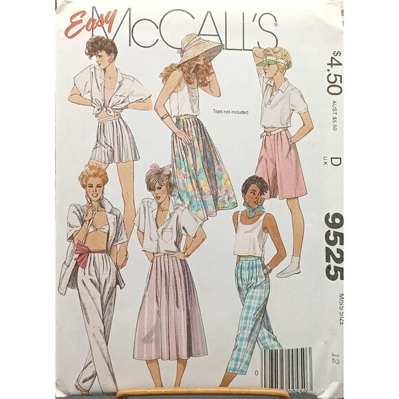 UNCUT Vintage McCalls 9525 Misses Sewing Pattern For Skirts Culottes & Pants - Picture 1 of 2